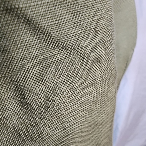 KASPER Size 8P Green Linen Blend One Button Blazer Jacket Office Professional - Picture 9 of 14